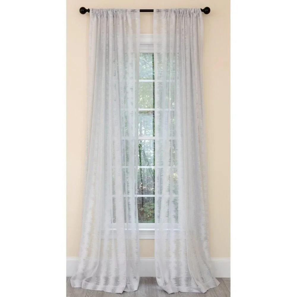 MANOR LUXE Bella Bella Sheer Gray Curtain Panel 54 in x 108 in NEW NWT